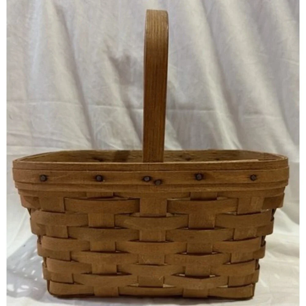 Longaberger Vintage Signed Basket with Handle  9x4x5
